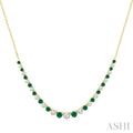 Round Shape Gemstone & Diamond Riviera Necklace