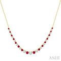 Round Shape Gemstone & Diamond Riviera Necklace