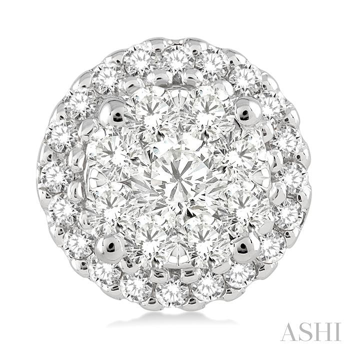 Round Shape Halo Lovebright Essential Diamond Earrings
