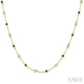 Gemstone & Diamond Station Necklace