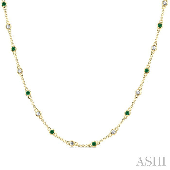 Gemstone & Diamond Station Necklace
