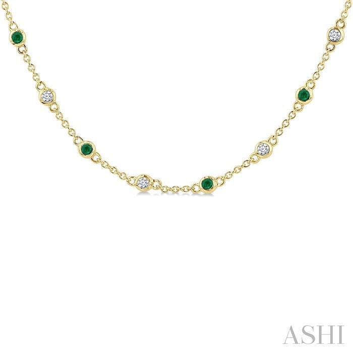 Gemstone & Diamond Station Necklace