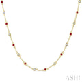 Gemstone & Diamond Station Necklace