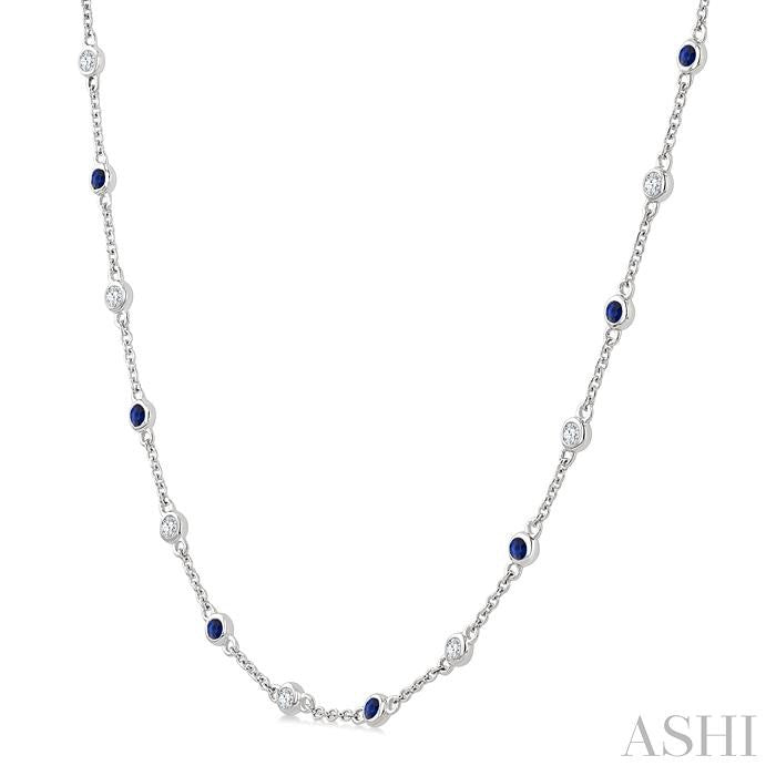 Gemstone & Diamond Station Necklace