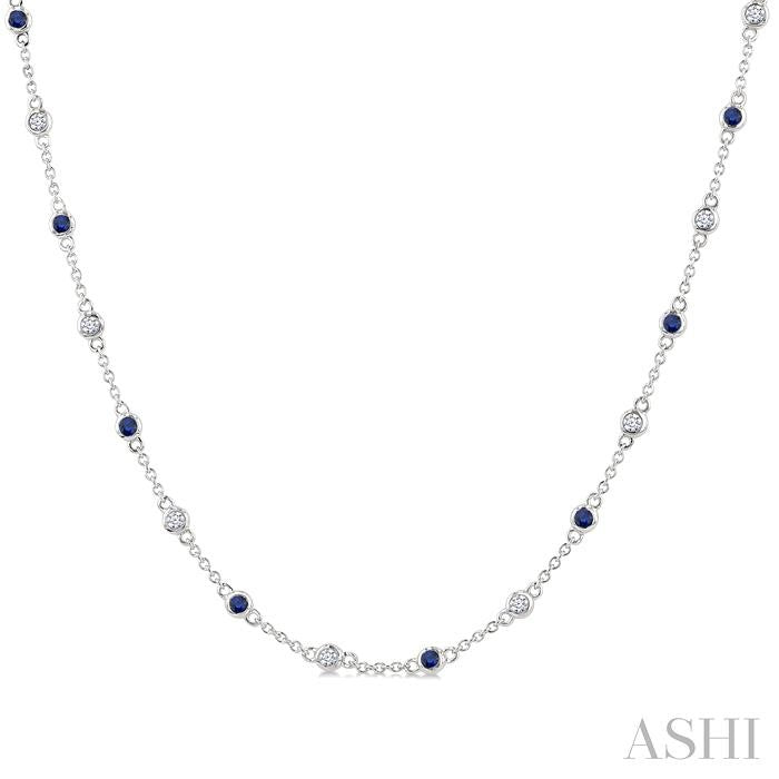Gemstone & Diamond Station Necklace