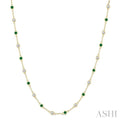 Gemstone & Diamond Station Necklace