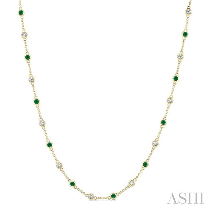 Gemstone & Diamond Station Necklace