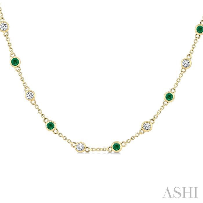 Gemstone & Diamond Station Necklace