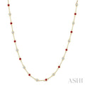 Gemstone & Diamond Station Necklace