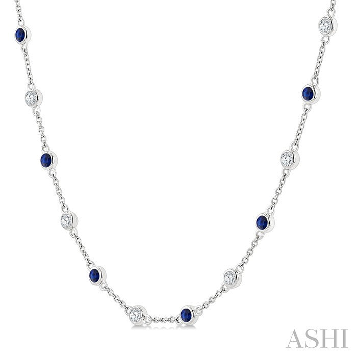 Gemstone & Diamond Station Necklace