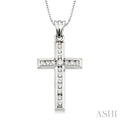 Channel Set Cross Diamond Fashion Pendant