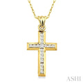 Channel Set Cross Diamond Fashion Pendant