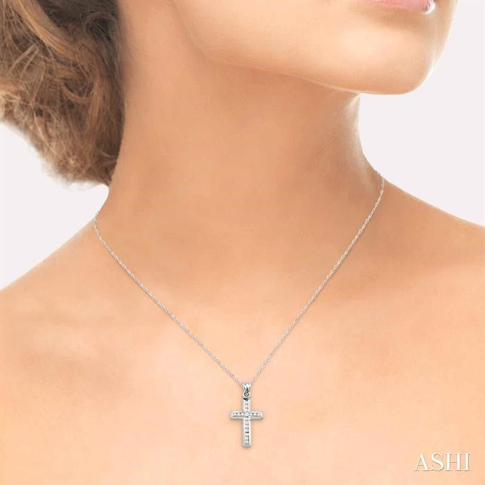 Channel Set Cross Diamond Fashion Pendant