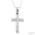 Channel Set Cross Diamond Fashion Pendant