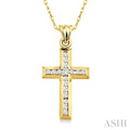 Channel Set Cross Diamond Fashion Pendant