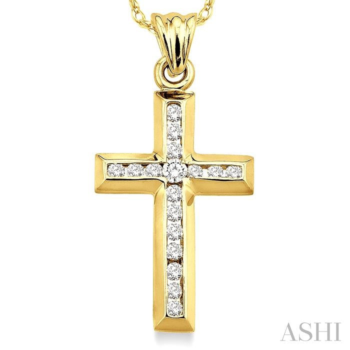 Channel Set Cross Diamond Fashion Pendant