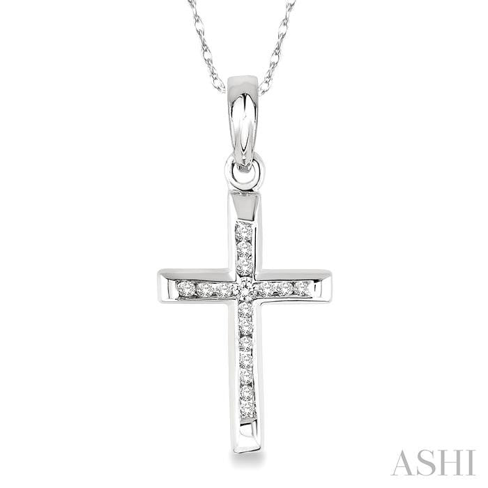 Channel Set Cross Diamond Fashion Pendant