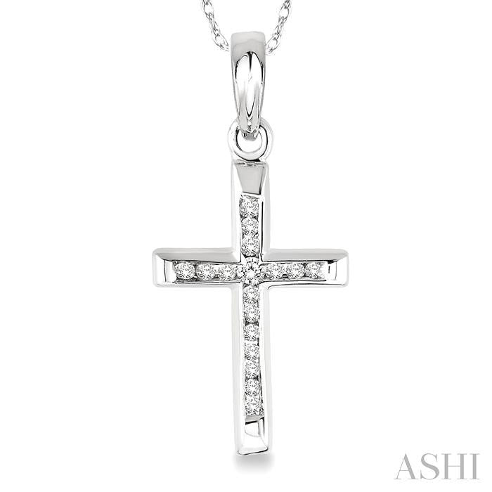 Channel Set Cross Diamond Fashion Pendant