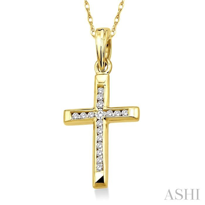 Channel Set Cross Diamond Fashion Pendant
