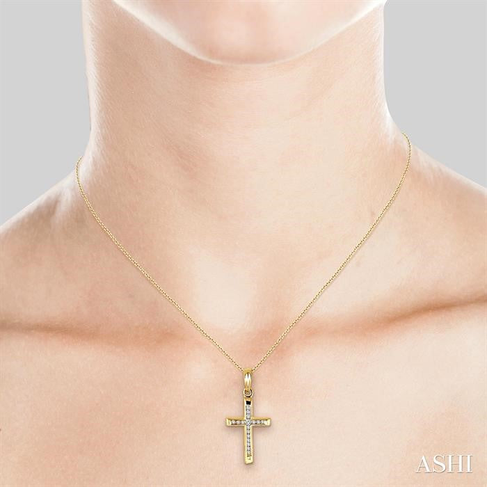 Channel Set Cross Diamond Fashion Pendant