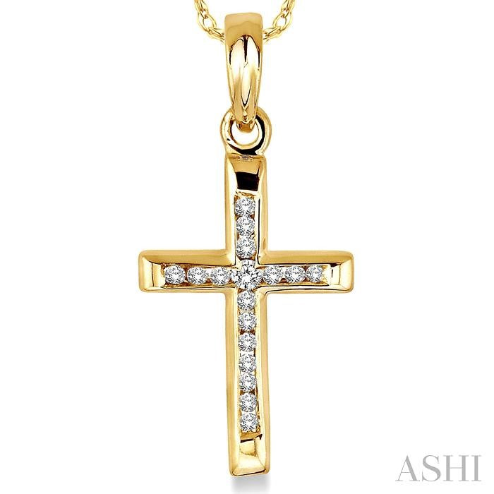 Channel Set Cross Diamond Fashion Pendant