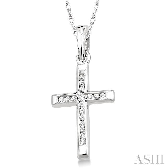 Channel Set Cross Diamond Fashion Pendant
