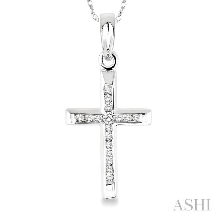 Channel Set Cross Diamond Fashion Pendant
