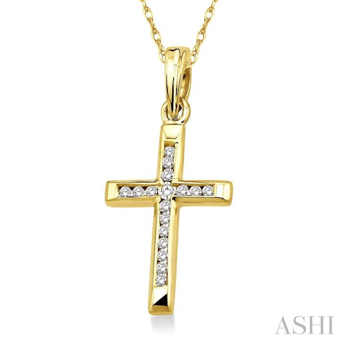 Channel Set Cross Diamond Fashion Pendant
