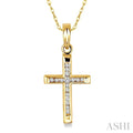 Channel Set Cross Diamond Fashion Pendant