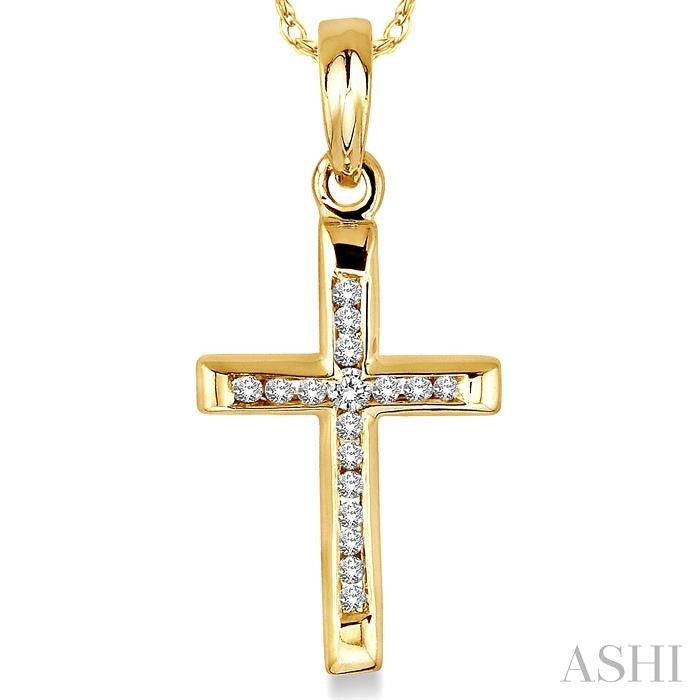 Channel Set Cross Diamond Fashion Pendant