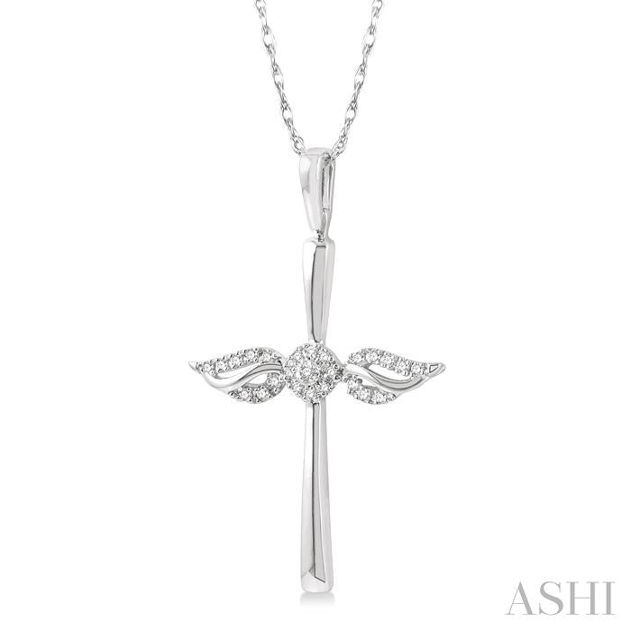 Angel Wings Cross Petite Diamond Fashion Pendant