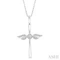 Angel Wings Cross Petite Diamond Fashion Pendant
