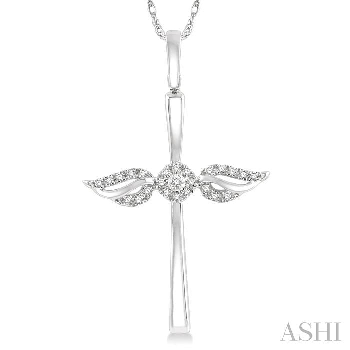 Angel Wings Cross Petite Diamond Fashion Pendant