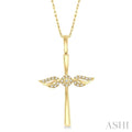 Angel Wings Cross Petite Diamond Fashion Pendant