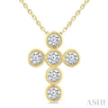 6 Stone Bezel Cross Diamond Fashion Pendant