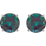Platinum 7 mm Lab-Grown Alexandrite Stud Earrings