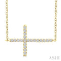 Sideway Cross Petite Diamond Fashion Pendant