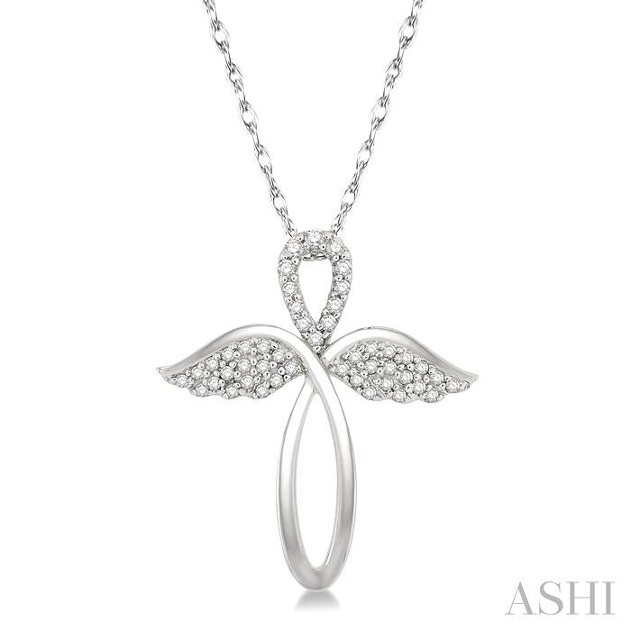 Angel Wings Cross Diamond Fashion Pendant