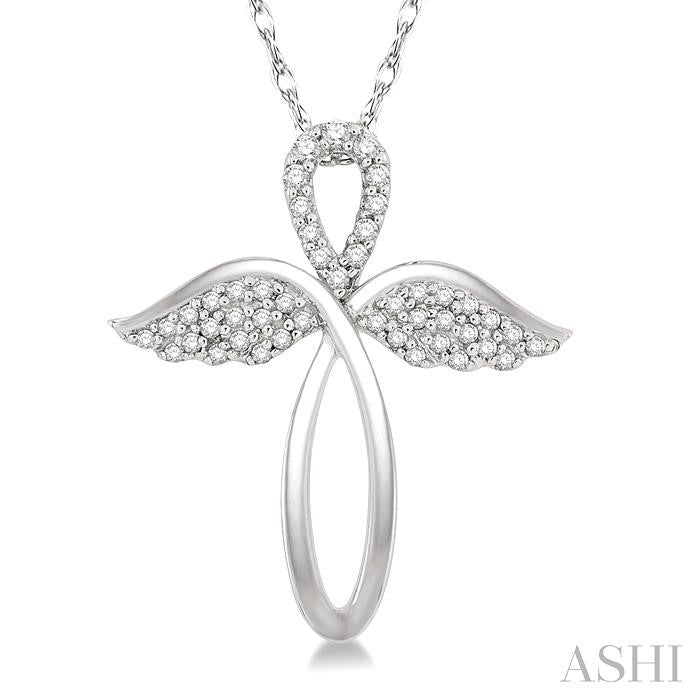 Angel Wings Cross Diamond Fashion Pendant