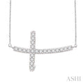 Sideway Cross Diamond Fashion Pendant