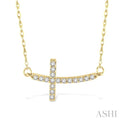 Sideway Cross Diamond Fashion Pendant