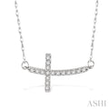 Sideway Cross Diamond Fashion Pendant