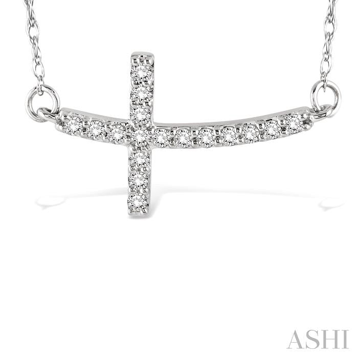 Sideway Cross Diamond Fashion Pendant