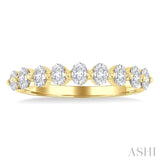 3/4 Ctw Half Eternity Oval Cut Diamond Fashion Band in 14K Yellow Gold