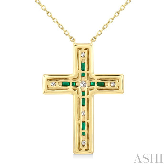 Cross Gemstone & Diamond Fashion Pendant