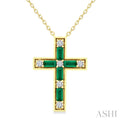 Cross Gemstone & Diamond Fashion Pendant