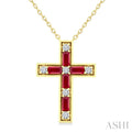 Cross Gemstone & Diamond Fashion Pendant