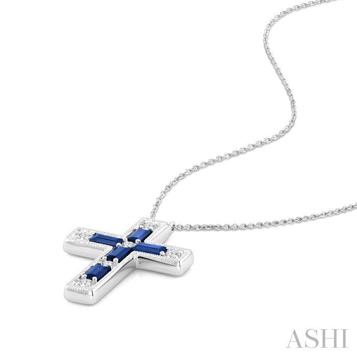 Cross Gemstone & Diamond Fashion Pendant