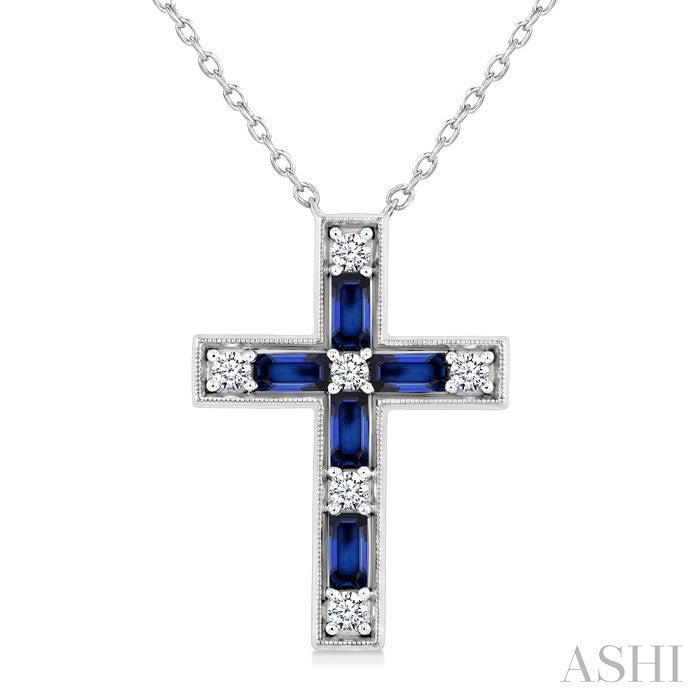 Cross Gemstone & Diamond Fashion Pendant