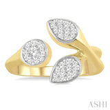 1/3 ctw Lovebright Open Center Mixed Shape Mounts Round Cut Diamond Fashion Ring in 10K Yellow and White Gold